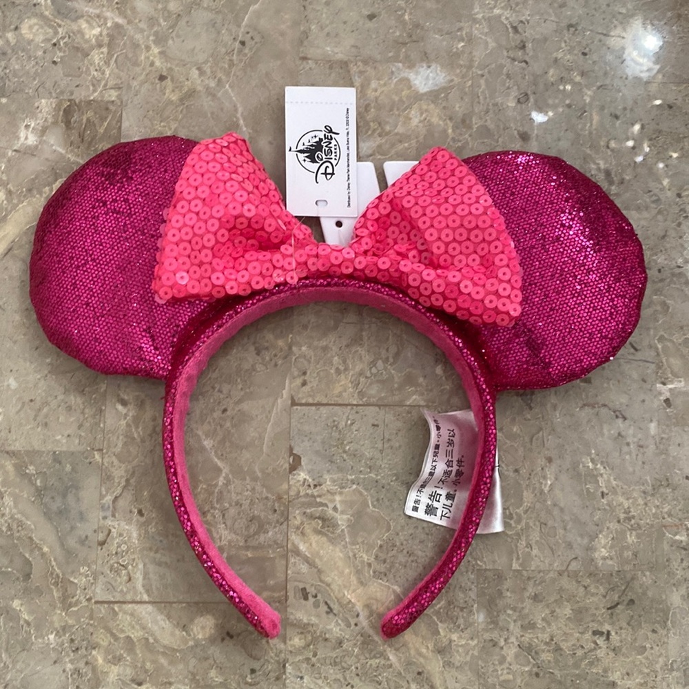 Disney Pink Sequin Mini Mouse Ears NWT